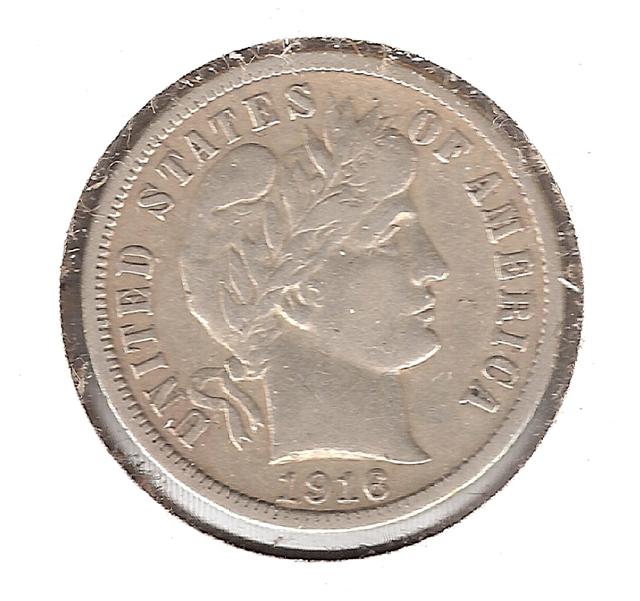 1916-S Barber Dime Obverse